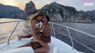 sammm next door and alexxx next door in fucking the captain on my boat tour to capri while the crew watches 9 min