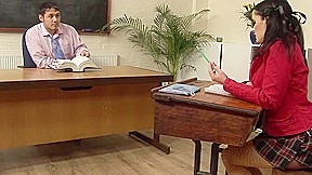 sexy uniforms scene 4 lush brunette milf in student uniform fucking with her teacher with a condom